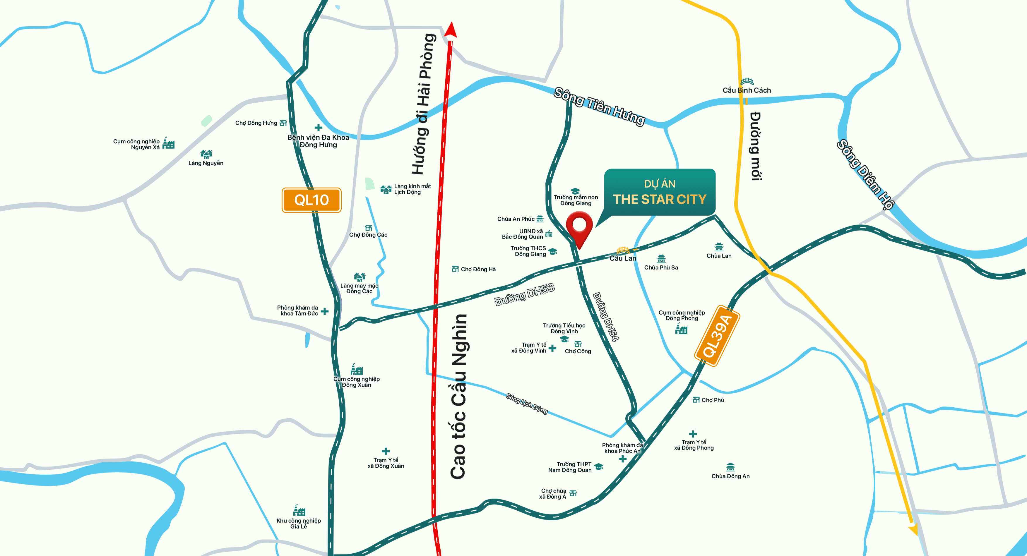 Sơ đồ vị trí kết nối giao thông và liên kết vùng của dự án The Star City