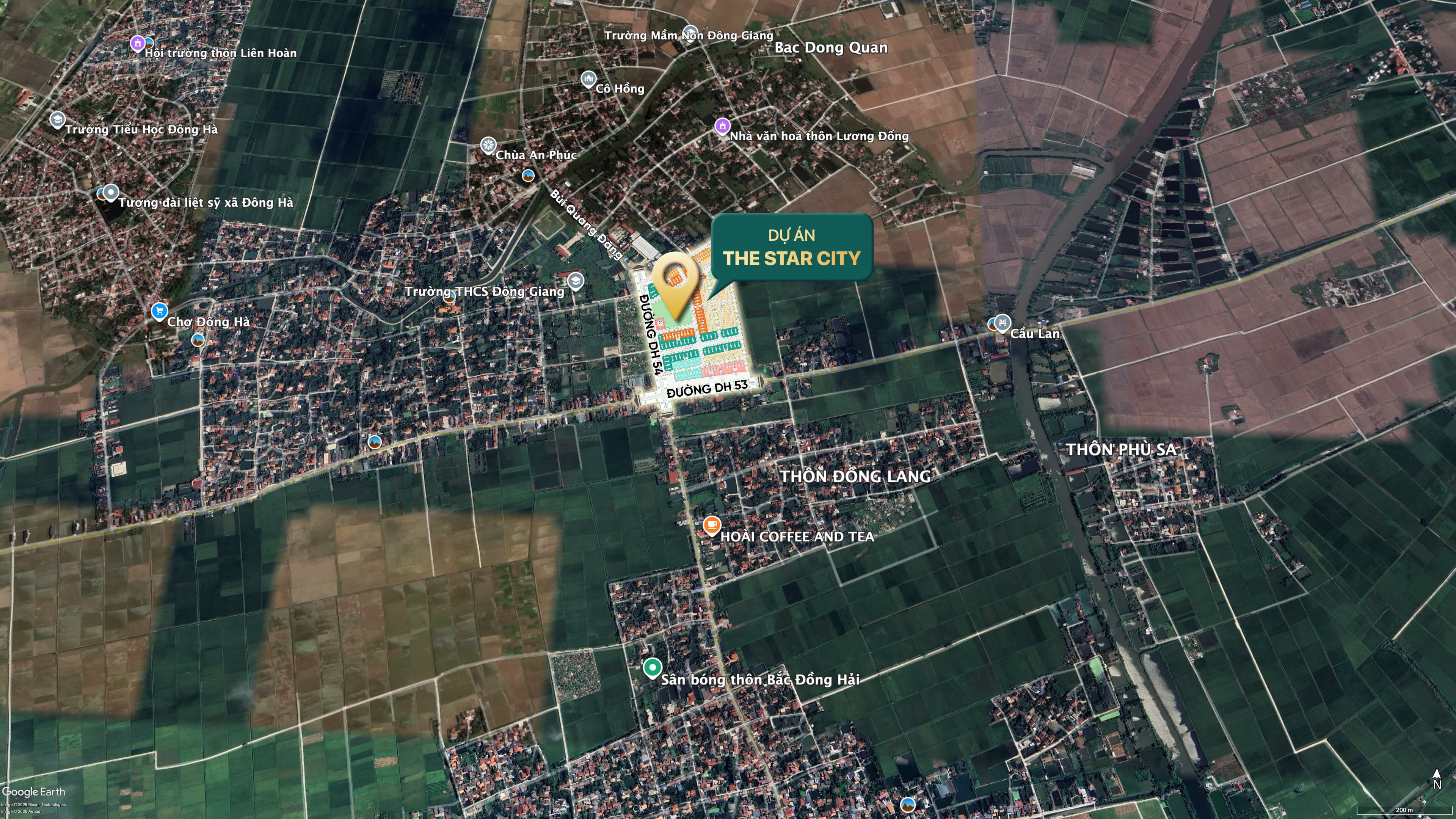 Sơ đồ quy hoạch các tuyến đường DH53 và DH54 ôm trọn dự án The Star City